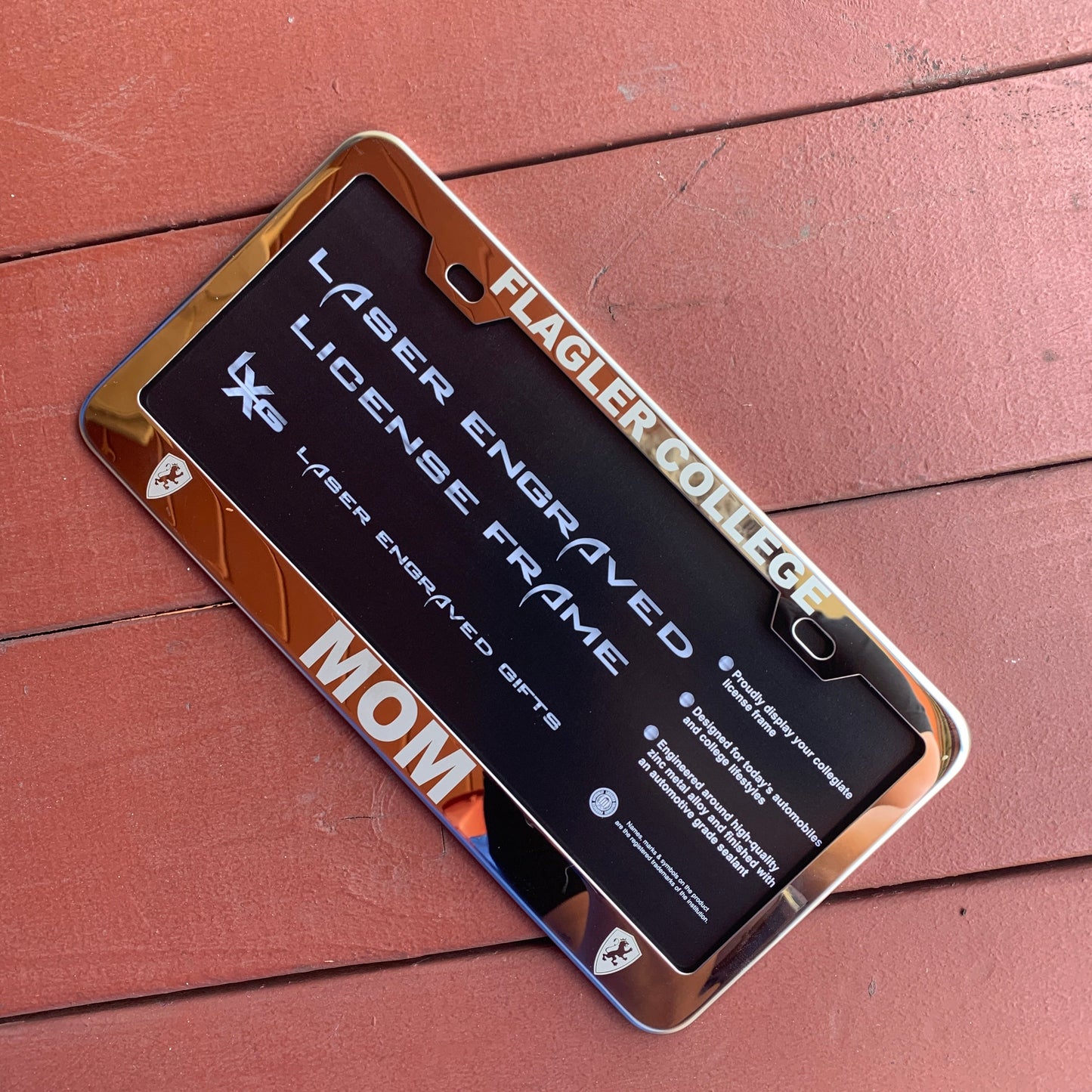 Silver Mom License Plate Frame