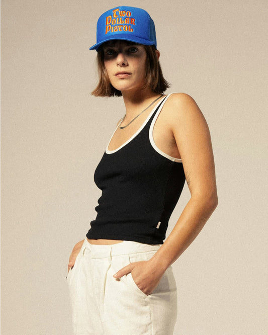 Ringer Organic A-Tank - Black / Off White