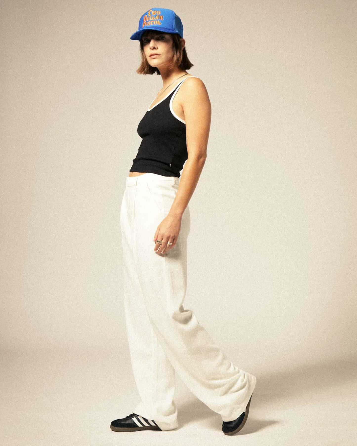 Ringer Organic A-Tank - Black / Off White
