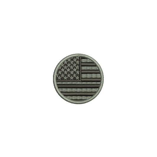Circle Silver American Flag