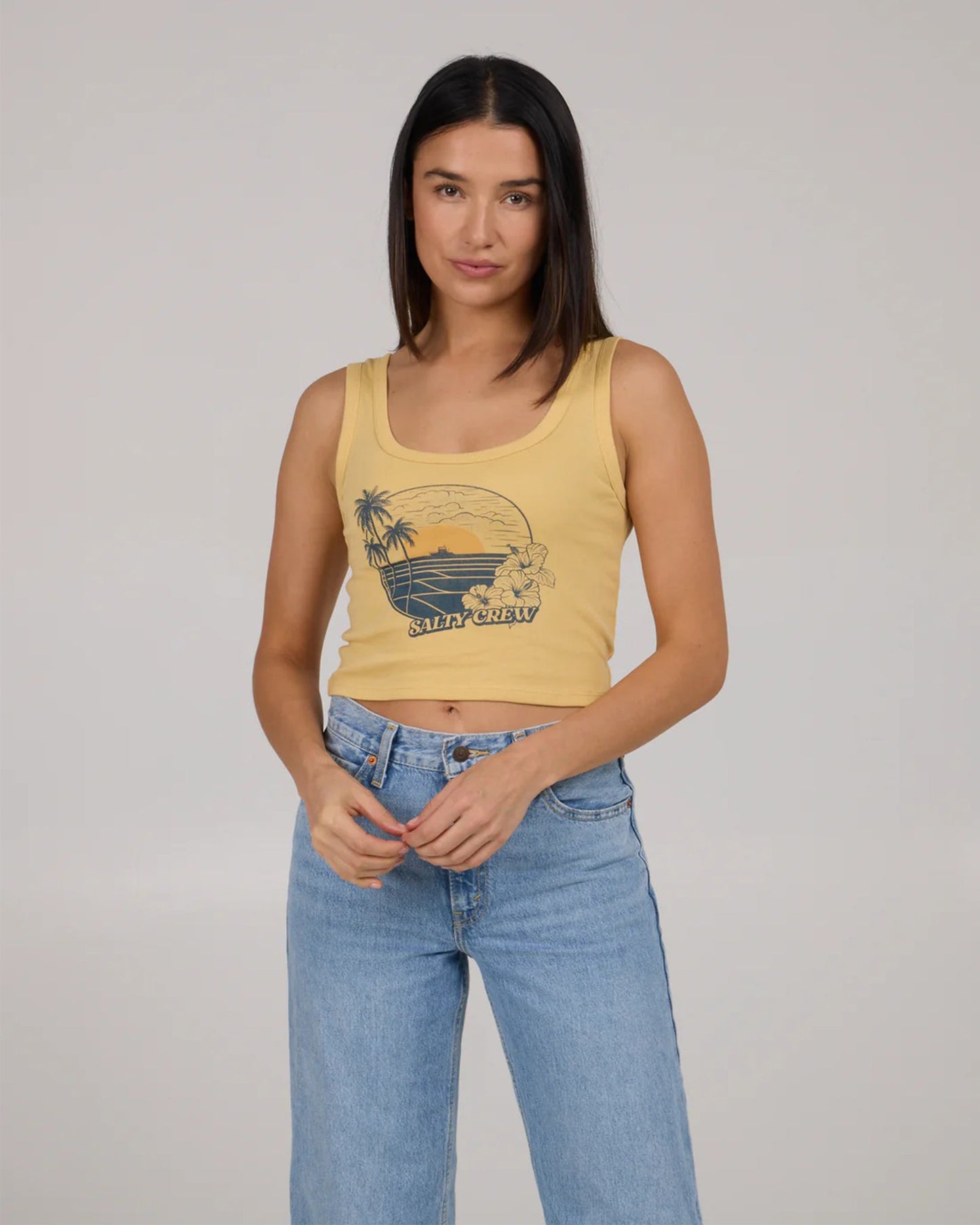 Beach Scene Tank Top - Dusty Gold