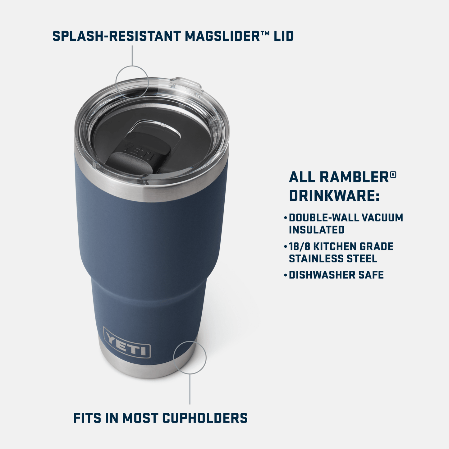 Rambler® 30 oz Tumbler w/Magslider™ Lid - Navy