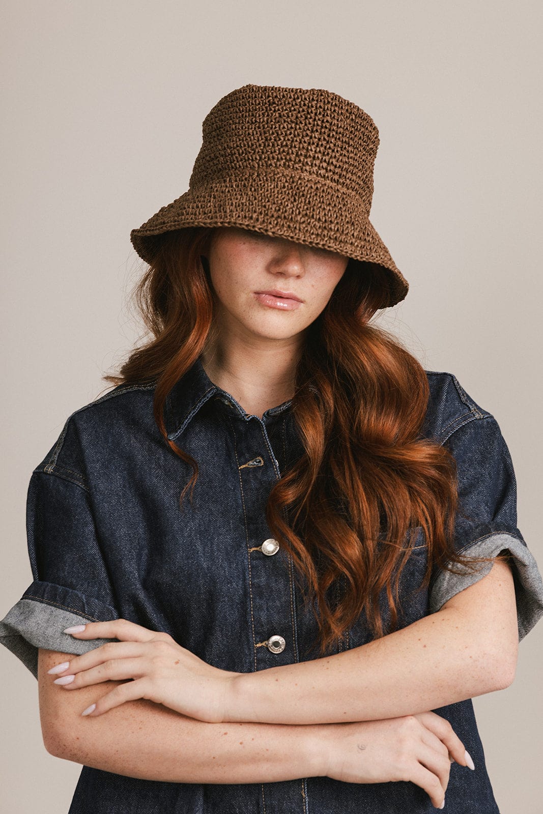 Sal Crochet Packable Bucket Hat